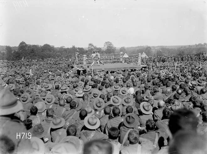Boxing match, Authie, France, 1918
