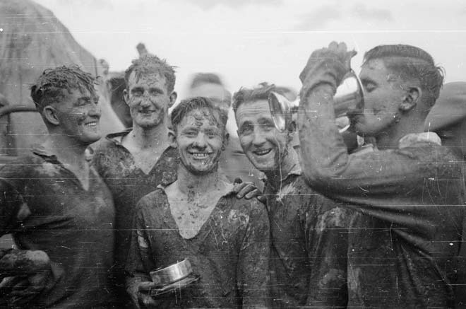 Victors drinking from the Freyberg Cup