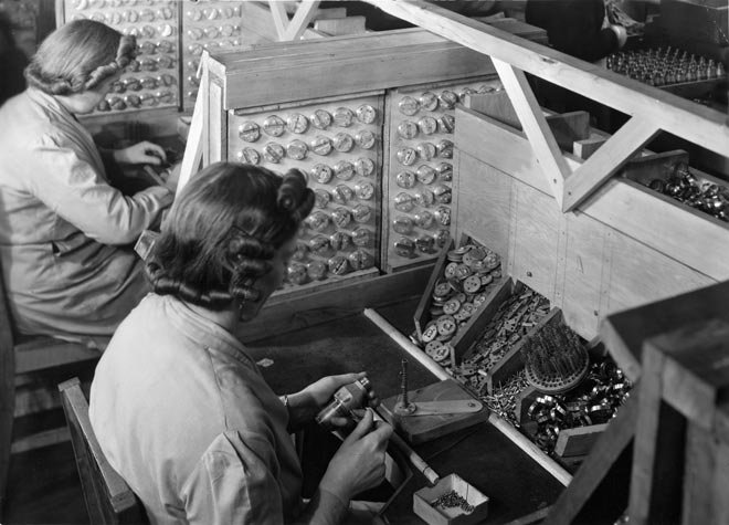 Factory workers' hair