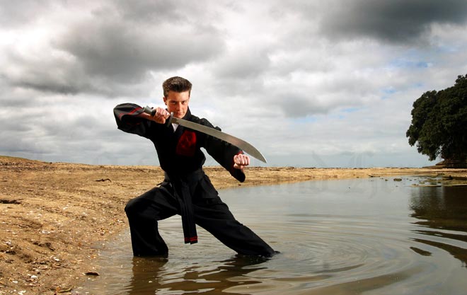 Shaolin kempo weapon training, 2003