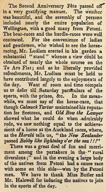Wellington Anniversary fete, 1842