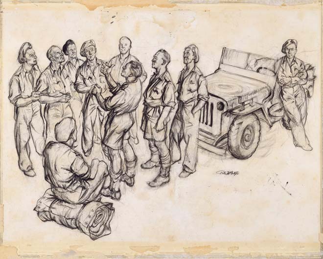 Soldiers playing two-up, around 1941