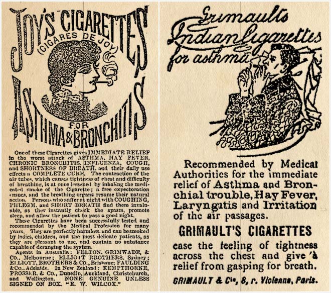 Advertisements for cannabis cigarettes 