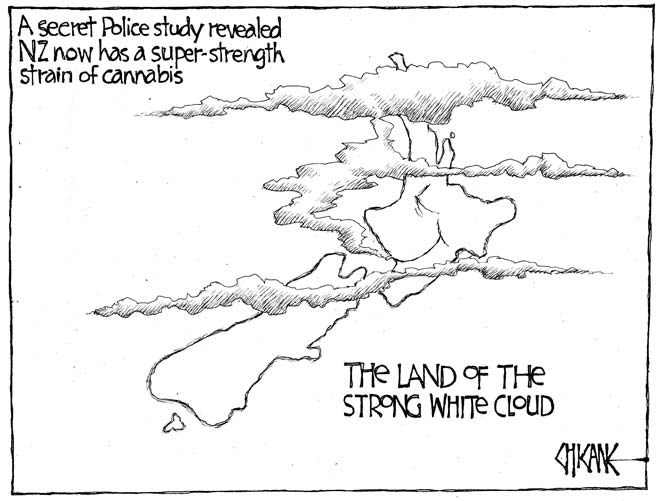 Cartoon about New Zealand cannabis