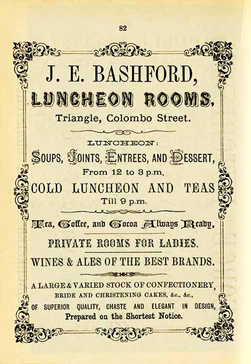 J. E. Bashford's Luncheon Rooms