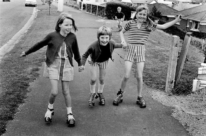 Trying out new Christmas presents, 1972
