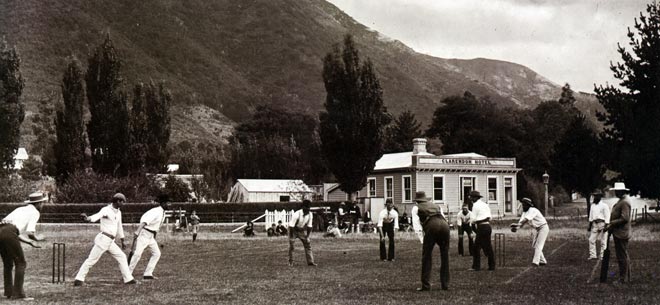 Posed cricket photograph