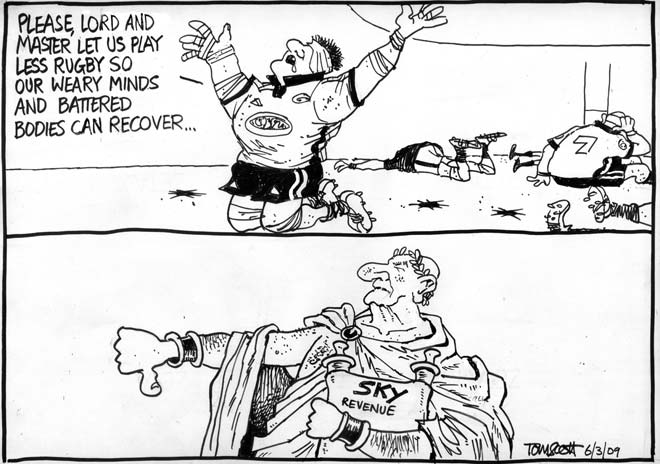 Cartoon about sport on television