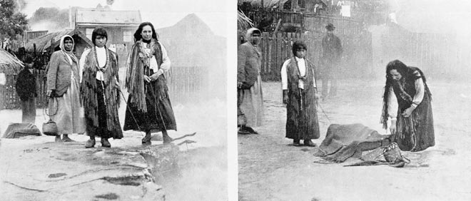Cooking food in hot springs, 1901