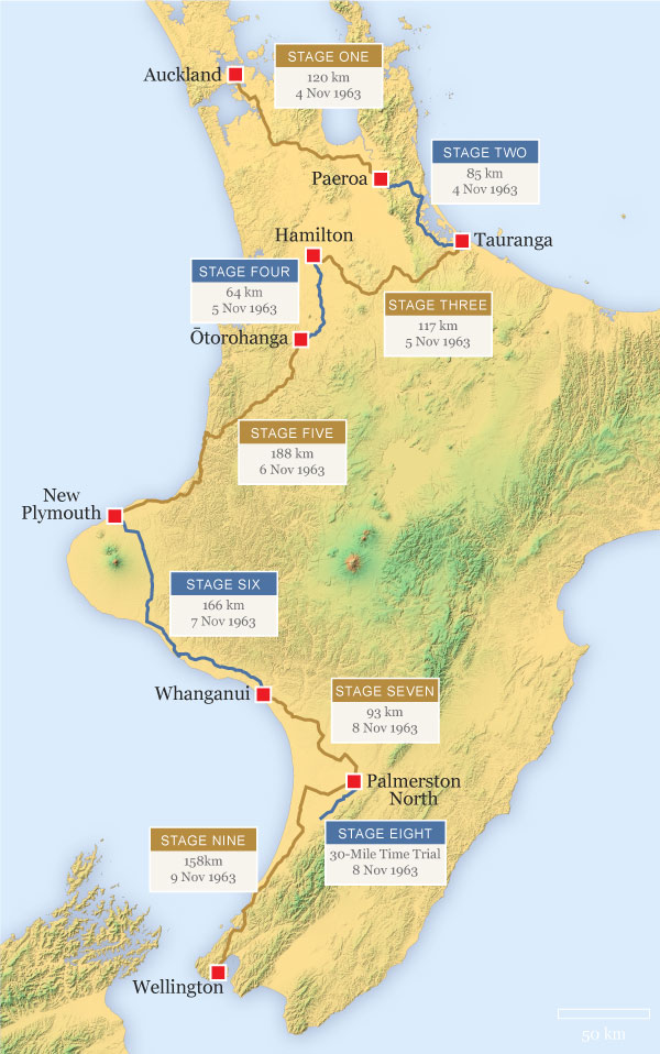 Dulux six-day cycle race route  