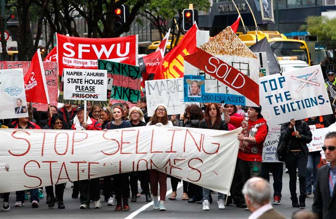 Protesting against the sale of state houses