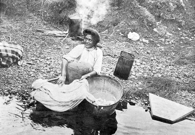 Washing in a river, 1906