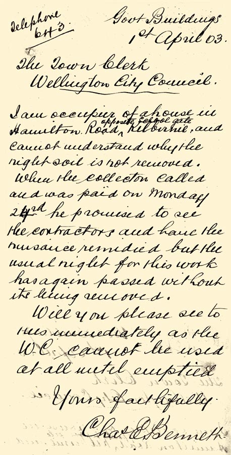 Night soil problems, 1903