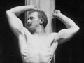Bodybuilding showing off muscles