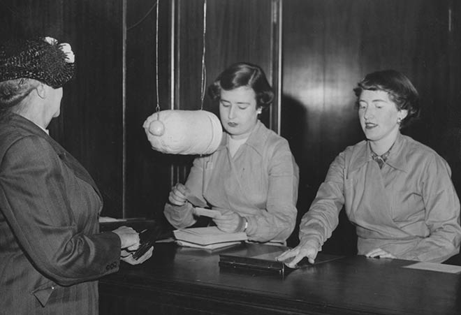 New technology at Wellington Central Library, 1954