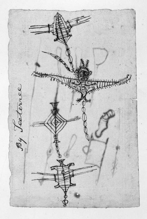 Māori kite sketches, Grey Collection, Auckland