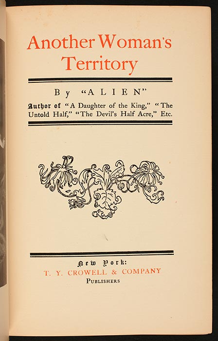 <em>Another woman's territory</em>