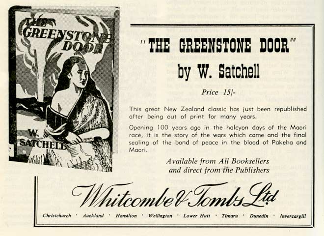 Advertisement for <em>The greenstone door</em>, 1957