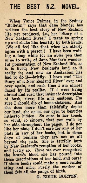 Review of <em>The story of a New Zealand river</em>, 1929