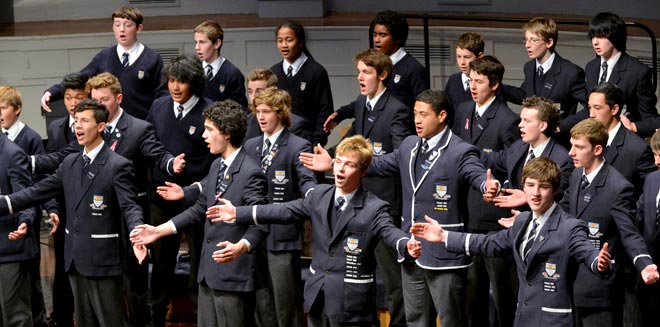 Different choirs: Mandate, Otago Boys' High School choir
