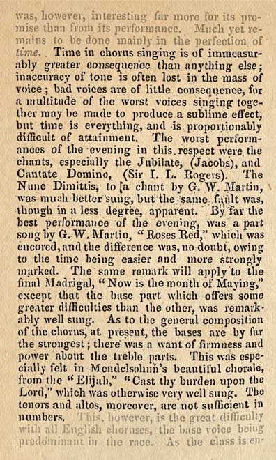 Reviewing a choral performance