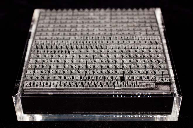 Lead type used by William Colenso 