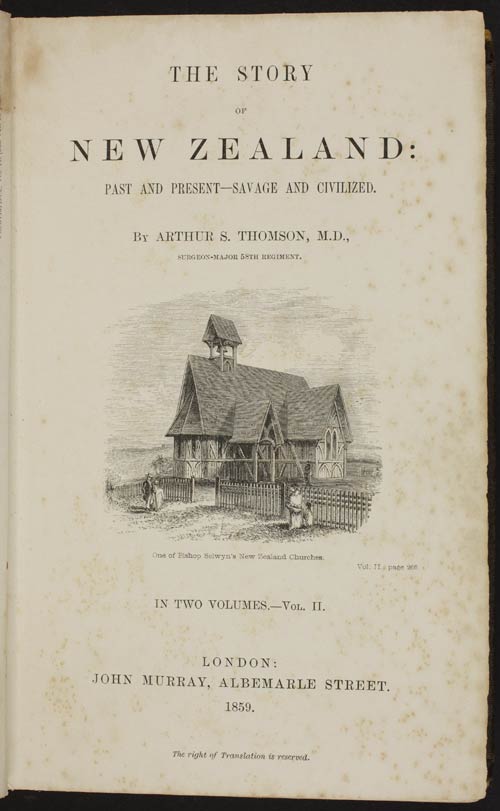 Arthur S. Thomson's <em>The story of New Zealand</em>