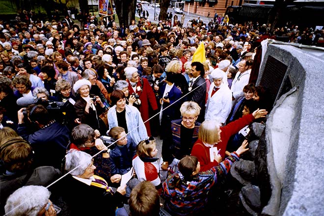 Unveiling of the Kate Sheppard National Memorial in Christchurch
