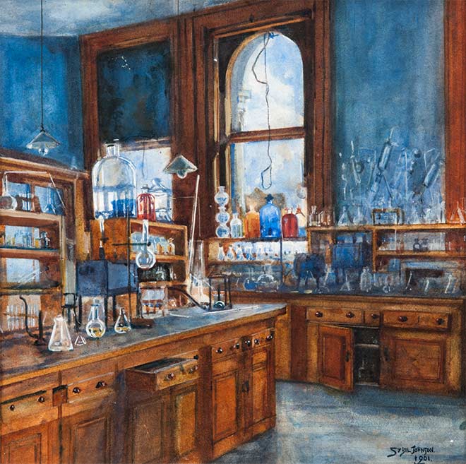 Victoria College's first chemistry laboratory, 1901