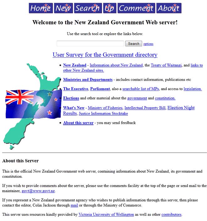 Government website, 1996