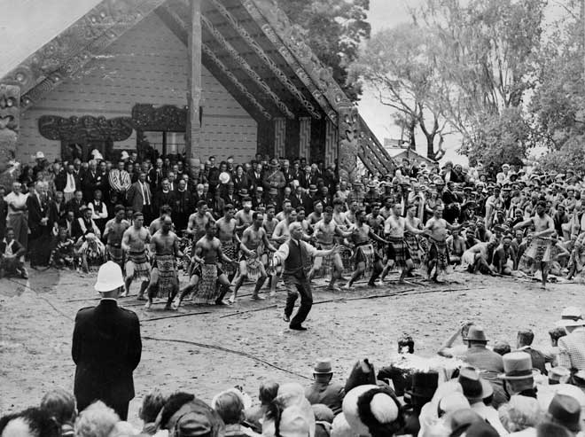 Apirana Ngata leads a haka