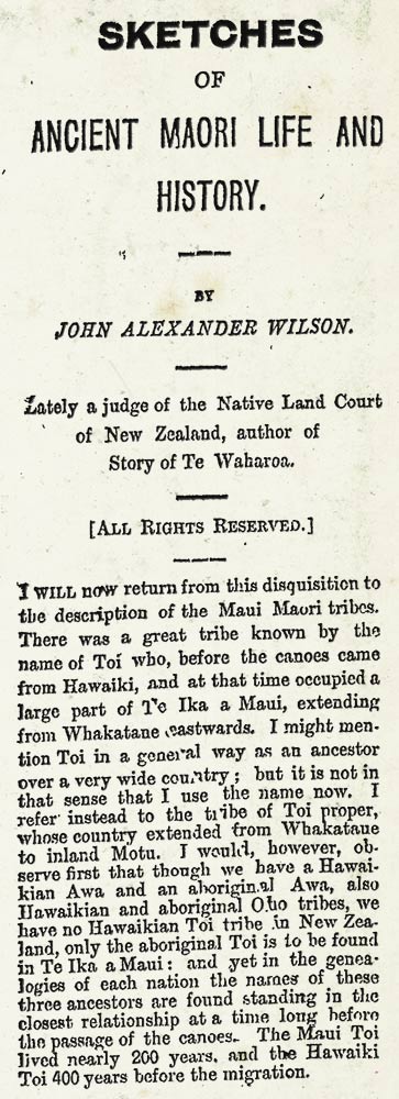 'Sketches of ancient Maori life and history', 1894