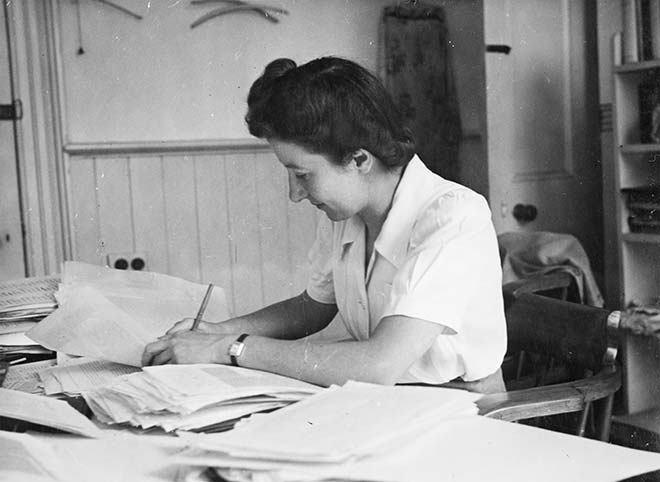 Janet Wilkinson at work, 1940s