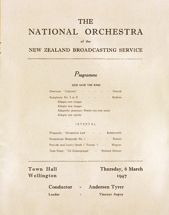 A national orchestra: first performance, 1947