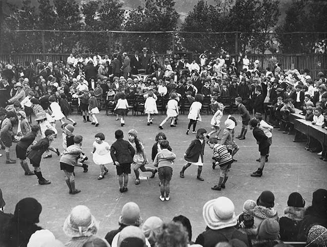 Folk dancing at school