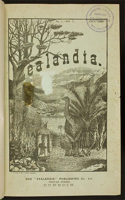 Cover of the first issue of <em>Zealandia</em>, 1889
