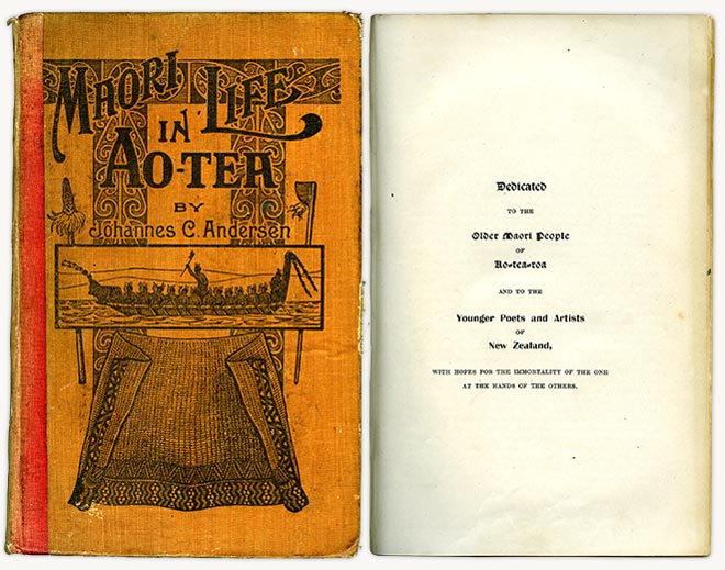 Cover and dedication page of <em>Maori Life in Ao-tea</em>