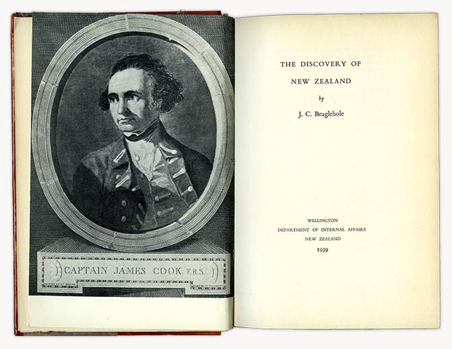 Frontispiece and title page of the <em>Discovery of New Zealand</em>