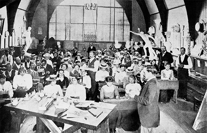 Whanganui summer school art class, 1902
