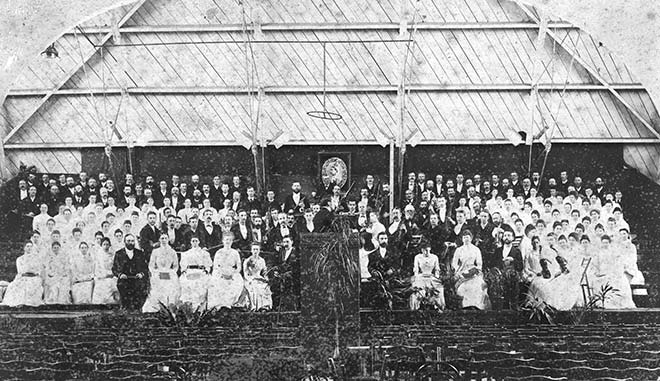 Performers at the first musical festival, 1888