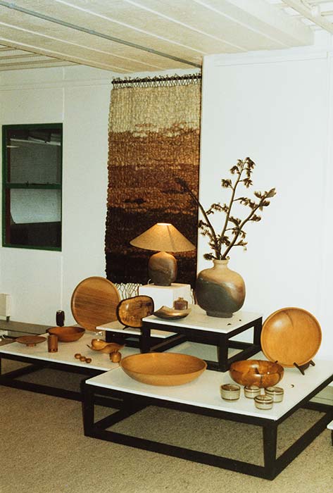 Display of crafts at the Crafts Council of New Zealand office