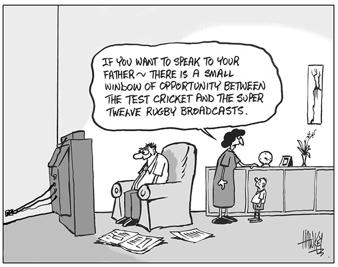Cartoon about sport on television