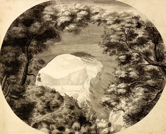 'A perforated rock in New Zealand'