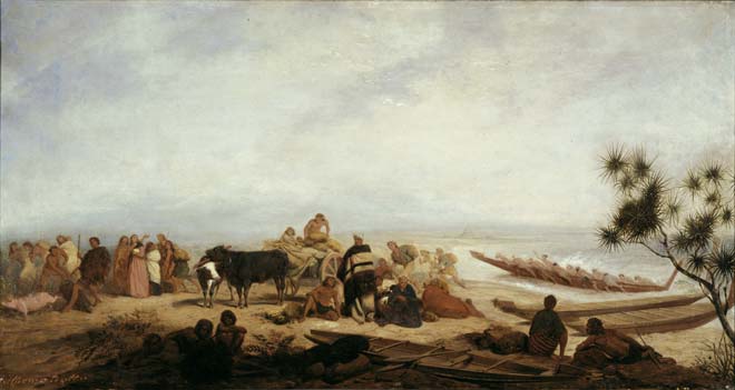 William Strutt, 'On the beach at Onehunga'