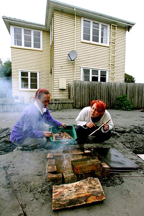 Boiling water outside