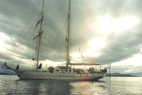 A 1996 photograph of the Spirit of Adventure, designed by John Balmain (Jack) Brooke