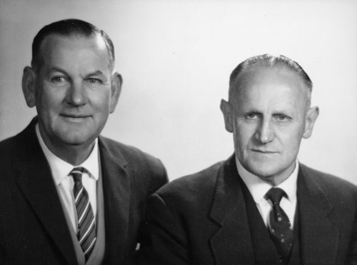 Ronald Alan Candy (right) with Selwyn Sheaf in 1963.