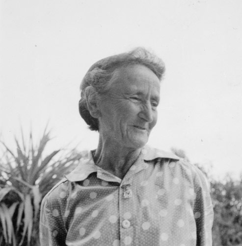 A head and shoulders photograph of Kathleen Hall in later life