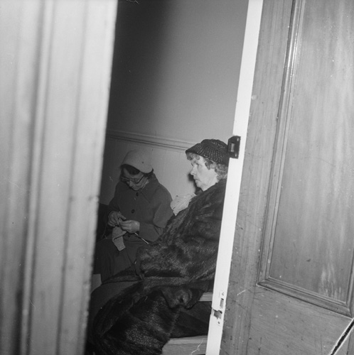 Clara Hallam (right), photographed at the Supreme Court, Wellington, 24 June 1960