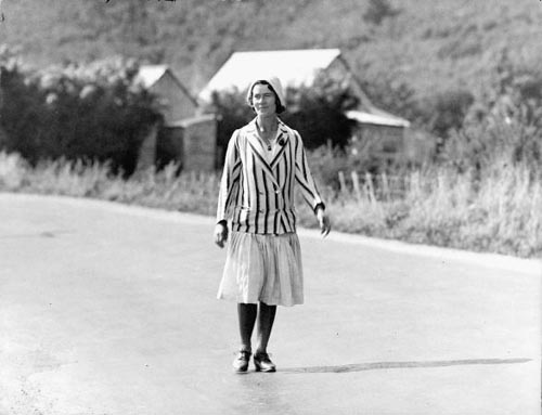 Esther Marion Pretoria James on her walk from Spirits Bay to Stewart Island, 1931-32